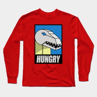 Funny Alien Dinosaur Robot Hungry 80's G1 Robot Cartoon Meme Long Sleeve T-Shirt